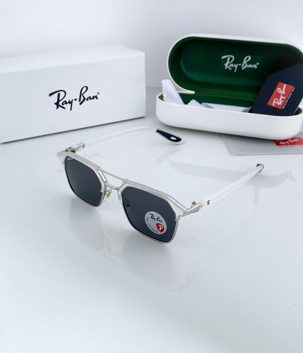 RAYBAN RB04 FERRARI EDITION WHITE FRAME BLACK POLARIZED GLASS