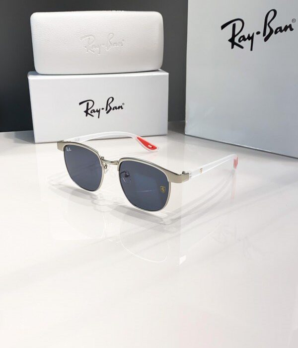 Rayban white black red 03