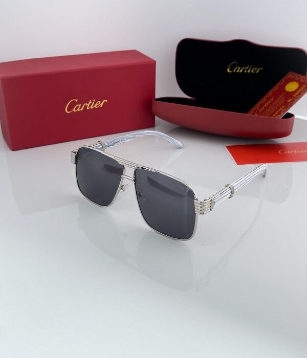 Cartier Silver Black 3364 Sunglasses