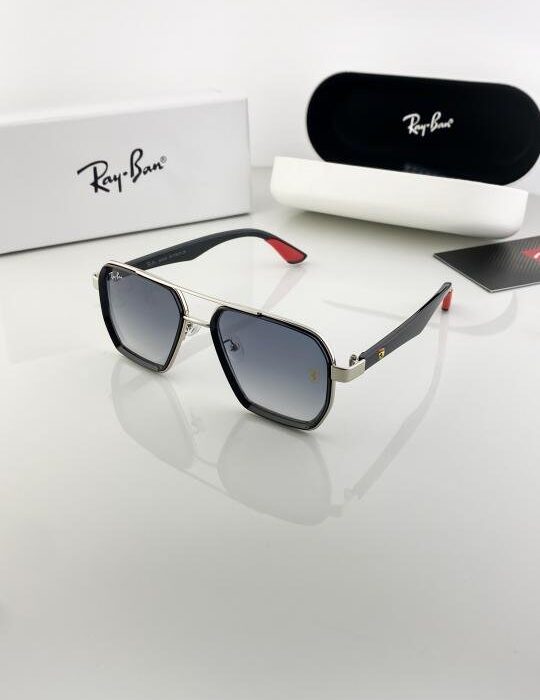 RAYBAN SILVER BLUE SHADED 10 SUNGLASSES