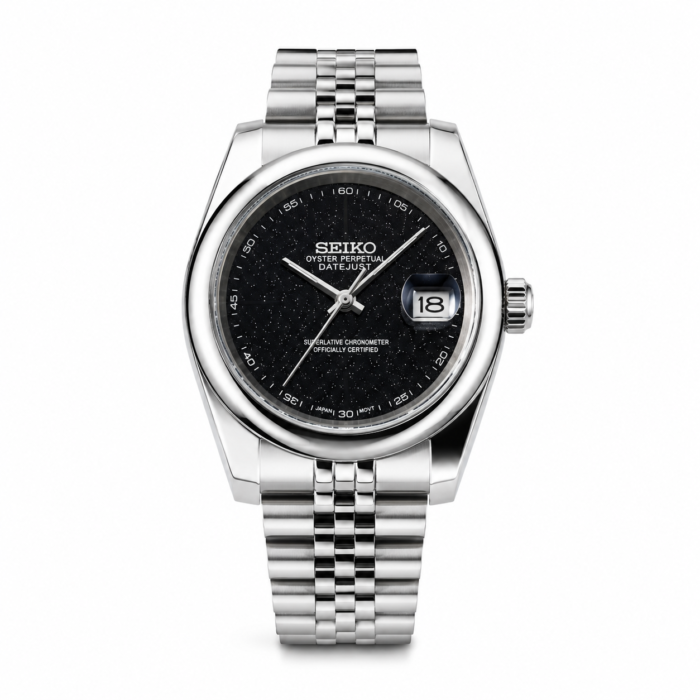 Seiko Mod Galaxy Brust Dial Curved Bezel (Black)